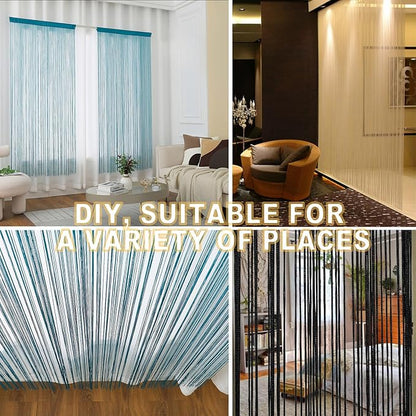 YIIBAII Door String Curtains Fringe Door Curtains for Doorways Window Room Decoration Living Room Divider(39"x79", Blcak)