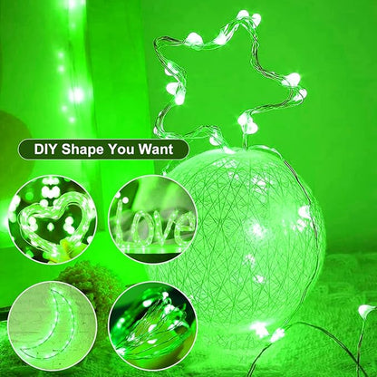 Fairy Lights,Silver Wire String Lights Waterproof,Battery Operated 7FT 20LED Firefly Starry Moon Lights for DIY Christmas Wedding Party Bedroom Decor (Green, 8 Pack)
