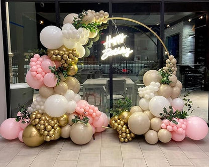 Pink and White Gold Balloons Arch Kit-164pcs Sand White Gold Pink Balloons Garland Kit for Mothers Day, Birthday, Christening, Baby Shower, Bridal Shower, Engagement Party Decorations