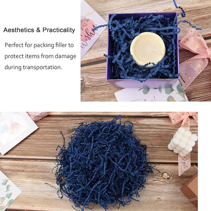 2LB Navy Blue Crinkle Paper Filler Shred Confetti for Gift Wrapping Birthdays Weddings Valentines Day Party Favors Decorations
