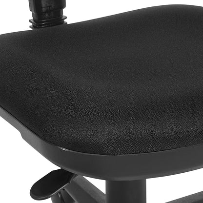 Office Star Pneumatic Sculptured Office Task Chair with Thick Padded Seat and Built-in Lumbar Support, Black