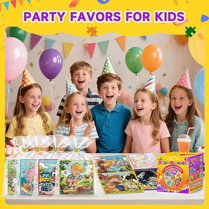 24-Pack Christmas Party Favors for Kids: Bulk Magnetic Puzzle Books for Toddlers 3-5 – Goodie Bag & Stocking Stuffers, Classroom Prizes, Birthday Return Gifts, Travel Toy for 4-8 Years Old Boys Girls