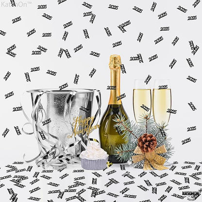 KatchOn, Shiny Black Grad Confetti 2025 - Pack of 500 | Graduation Confetti Class of 2025 Decorations | Graduation Decorations 2025 | Prom Decorations 2025