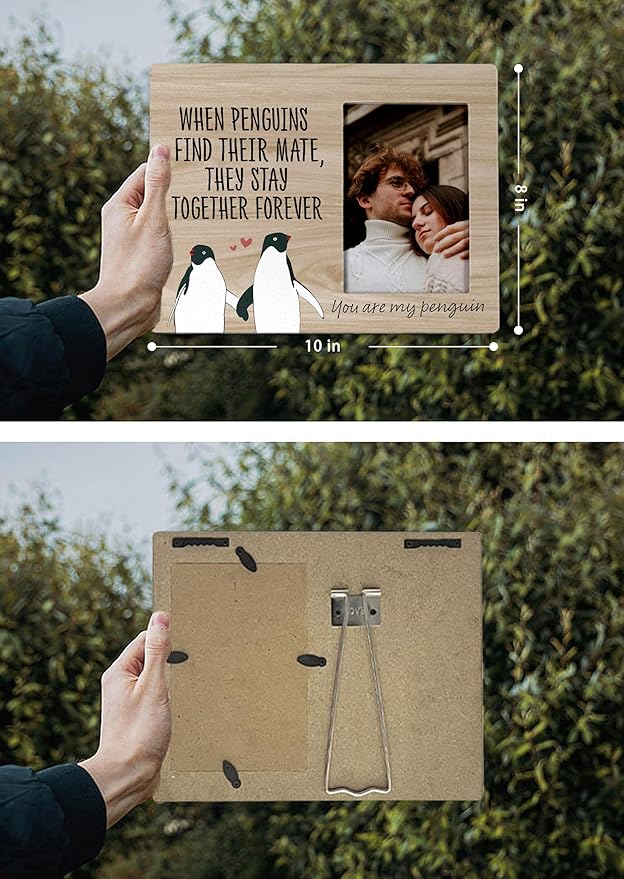 FONDCANYON love picture frames for couples,You Are My Penguin Couple Penguins Picture Photo FrameValentine Wedding Gifts For Girlfriend Boyfriend Husband Wife Bride Groom(4x6 Inch Photo) (Color-2)