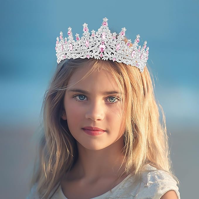 TAROSE Silver Tiaras for Women and Girls, Crystal Gold Crowns for Women, Hair Accessories for Bride/Halloween/Prom/Birthday