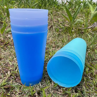 32 oz Plastic Cups Reusable, Unbreakable Plastic Tumblers, BPA Free Dishwasher Safe Large Water Cup set of 8, Lightweight Kids Cups for Kitchen Outdoor