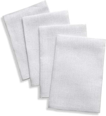 Solino Home Linen Napkins Set of 4-100% Pure Linen Silver Cloud Dinner Napkins Cloth 20 x 20 Inch for Fall, Autumn - Fete, Handcrafted and Machine Washable
