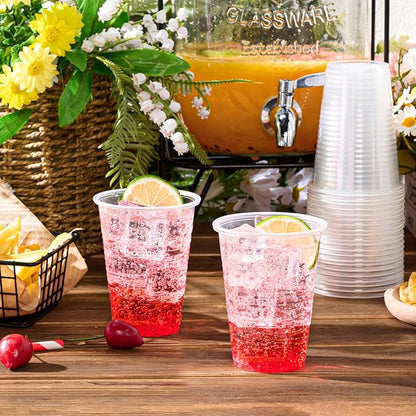 Lilymicky 1000 PACK 9 oz Clear Plastic Cups, 9 Ounce Disposable Drinking Cups for Birthday Parties, Picnics, Ceremonies, and any Events