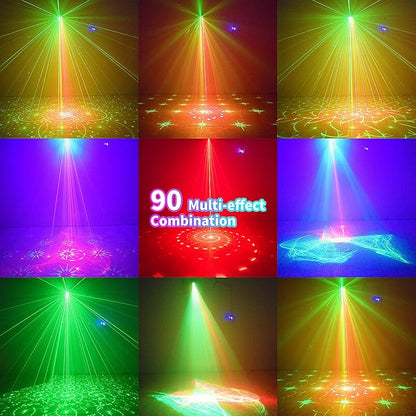 DJ Disco Stage Party Lights - Northern Laser Light Effect RGB Led Sound Activated Strobe Lighting with Remote Control for Indoor Birthday Christmas New Year Karaoke Club KTV