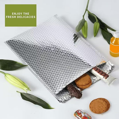Thermal Bubble Mailer 8" x 11",Pack of 10 Insulated Mailers for Cold Shipping,Foil Mailing Envelopes,Cool Bubble Mailers, Waterproof Cold Shipping Package for Food, Perishables, Cosmetics