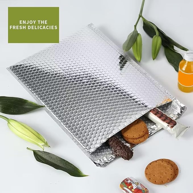 Thermal Bubble Mailer 13.75 x 10.5 Inch, Pack of 10 Cool Bubble Mailers,Insulated Mailers for Cold Shipping, Waterproof Foil Mailing Envelopes,Insulated Shipping Bags for Food,Perishables