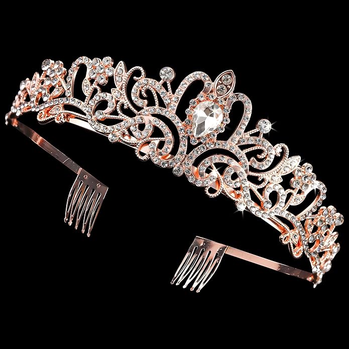 Princess Crown for Women, Crystal Queen Tiaras for Girls Bridal Hair Accessories Gifts for Birthday Wedding Prom, Bridal Party, Pageant, Halloween Christmas Costume