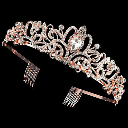 Princess Crown for Women, Crystal Queen Tiaras for Girls Bridal Hair Accessories Gifts for Birthday Wedding Prom, Bridal Party, Pageant, Halloween Christmas Costume