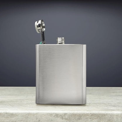 Murano Stainless Steel Hip Flasks 6 oz. Set of 10, Bulk Pack - Screw on Cap, Great for Wedding Party Gifts, Groomsmen Gifts, Outdoor Activities - Silver