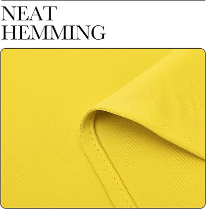 NICETOWN 84 inches Curtains for Office and Theater, Thermal Insulated Solid Grommet Drapes for Living Room (Bright Yellow, 1 Pair, 42 inches Wide)