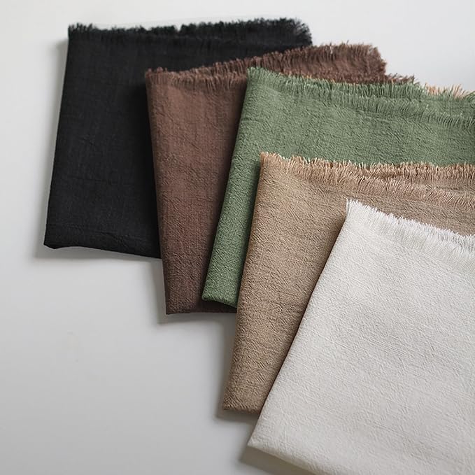 Handmade Cloth Napkins 100% Cotton Napkins with Fringe，Delicate Handmade Cloth Napkins for Dinners, Parties, Weddings and More，18 x 18 Inch Set of 12 - Sage Green