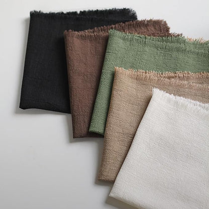 Handmade Cloth Napkins 100% Cotton Napkins with Fringe，Delicate Handmade Cloth Napkins for Dinners, Parties, Weddings and More，18 x 18 Inch Set of 4 - Sage Green