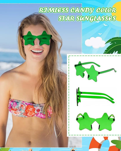 40 Pairs Rimless Star Sunglasses Bulk Wholesale Transparent Candy Color Star Glasses for Women Men Party Favors