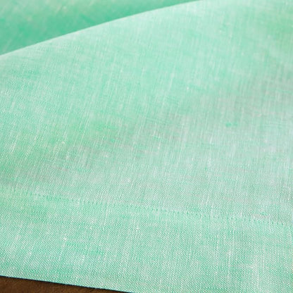 Solino Home Linen Cloth Tablecloth 52 x 52 Inch - 100% Pure Linen Chambray Aqua Square Tablecloth - Athena, Machine Washable Table Throw