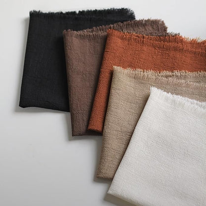 Handmade Cloth Napkins 100% Cotton Napkins with Fringe，Delicate Handmade Cloth Napkins for Dinners, Parties, Weddings and More，18 x 18 Inch Set of 12 - Terracotta