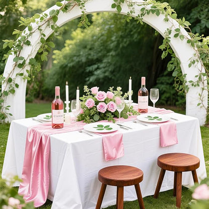 Bailarina 120 Pack Pink Satin Napkins,17x17 Inches Wedding Napkins Square Soft Silky Table Napkins Bulk Decorative Elegant Cloth Napkin for Party Decoration, Banquet,Wedding,Graduation