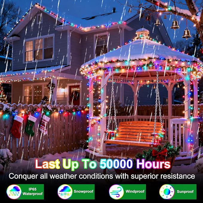 1500 LED 470FT Christmas String Lights, 12 Modes and Timer Memory Dimmable, Plug in Outdoor Waterproof Clear Wire Twinkle Fairy Light for for Xmas Yard Tree Wedding Party Outside Decor (Multicolor)