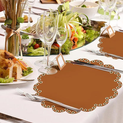 100 Pcs Platos De Barro Mexicanos Paper Placemats 13.5 Inches Cielito Lindo Party Decoration Disposable Scalloped Cinco De Mayo Paper Placemats for Fiesta Mexican Baby Shower Decor (Fiesta Mexicana)