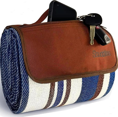 scuddles 60" x 80" Extra Large Outdoor Picnic Blanket – Waterproof, Foldable Travel Mat for Beach, Camping, Grass, Lawn, Park – Dual Layer, Sand-Free, Soft Throw Rug Fits 4 Adults, Summer Accessories