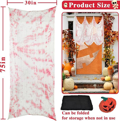 ZeeDix 6 Pack Halloween Creepy Cloth 30 x 75 Inch Halloween Decoration Spooky Scary Gauze Cloth for Party Supplies Outdoor Yard Home Doorways(6 Colors)