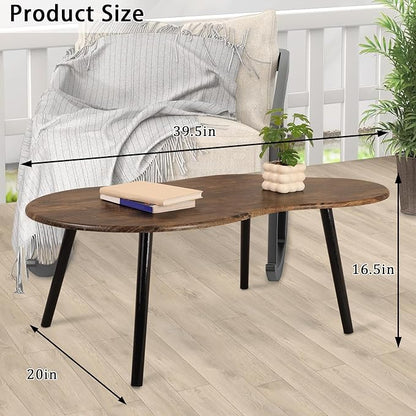 Small Coffee Table Cloud Shape Coffee Table Industrial Coffee Tables Wood Irregular Center Floor Tables Mid Century Style Decorative Furniture for Living Room Small Spaces Office