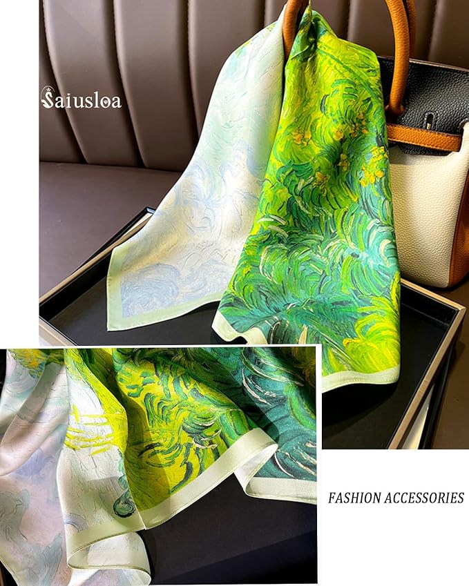 Neck Scarf For Womens Silky Head Scarves Hair Bandanas Square Scarf Fashion Accessories lightweight