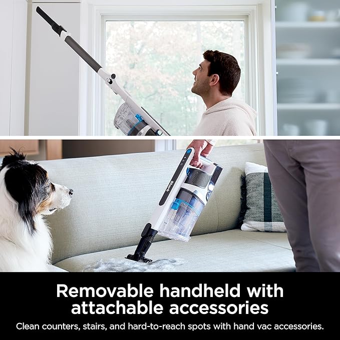 Shark PowerPro Flex Reveal Plus Cordless Vacuum, FloorDetect & Dirt-Reveal Technology, HEPA Filter, for Carpets & Hard Floors, Up to 50-Minute Runtime, Powerful Pet Hair Pickup, Java, IZ382H