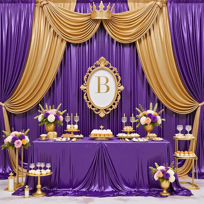 10ftx10ft Shimmer Purple Sequin Backdrop Curtain for Parties-2 Panels 5x10ft Thick Wrinkle Free Glitter Backdrop Drapes Photo Back Drop Curtains for Girl Birthday Wedding Photography Background