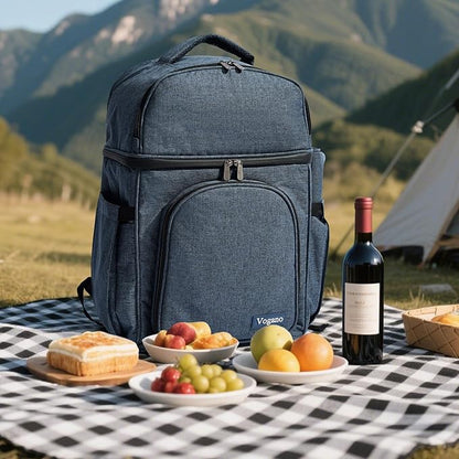 Picnic Backpack & Accessories - Picnic Set for 2 Person with 2 Insulated Cooler Compartment, Lightweight Blanket and Cutlery Set, Perfect for Wedding Gifts for Couples and Bridal Shower Gifts