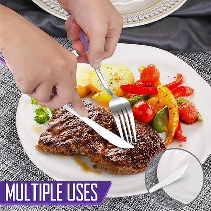 Gradient Purple Silverware Set, 20-Piece Stainless Steel Flatware Cutlery Set, Kitchen Utensil Set Service for 4, Include Knife/Fork/Spoon, Mirror Polished, Dishwasher Safe