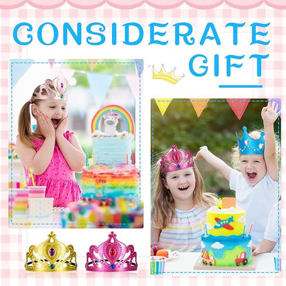 Yaomiao 44 Pcs Foam Crowns for Kids Princess Tiaras Crowns Bulk Diamond Sticker Making Kits for Birthday Party Supplies