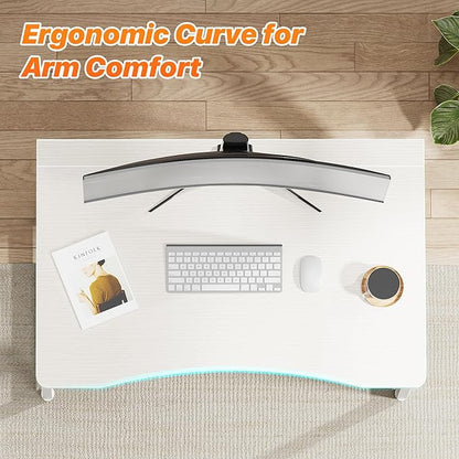 Huuger Folding Desk for Small Spaces, 31.5 Inch Foldable Computer Table, for Home Office, Study, Bedroom, Dorm, Space Saving, Small Writing Work Office Computer Desk, Easy to Fold, White