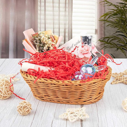 Caleihd 1/2 LB Crinkle Cut Paper Shredded Filler Paper for Gift Baskets Gift Box Confetti Paper Shreds Decoration Stuffing for Birthday, Weddings, Anniversaries, Christmas Wrapping Red