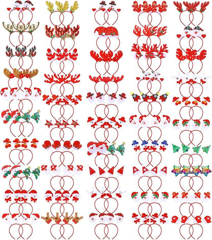 Christmas Headbands and Costume Headwear, Assorted Design Christmas Head Toppers Party Supplies
