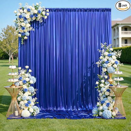 40x10ft Shimmer Royal Blue Sequin Backdrop Curtain for Parties, Thick Wrinkle Free Glitter Blue Photo Backdrop Drapes Curtains for Birthday Wedding Photography Background-8 Panels 5x10ft