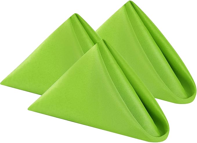 Cupuamon Cloth Napkins 20x20 inch Washable Polyester Dinner Napkins Soft Table Napkins for Wedding Party Dining Banquet(Apple Green,100PCS)