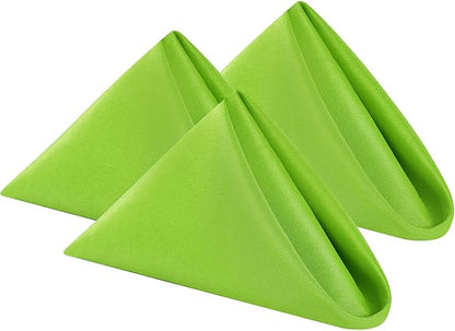 Cupuamon Cloth Napkins 20x20 inch Washable Polyester Dinner Napkins Soft Table Napkins for Wedding Party Dining Banquet(Apple Green,25PCS)
