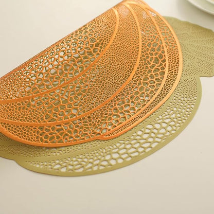 Fall Pumpkin Placemats, Set of 6 Halloween Thanksgiving Placemats, Autumn Harvest Place Mats Home Table Decorations, Orange