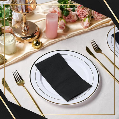Vplus 200 Pack Black Paper Napkins, Premium Quality 3-Ply Disposable Napkins, Soft and Absorbent, Perfect for Dinner, Wedding, Graduation, Party