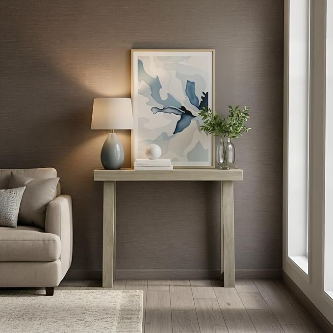 Plank+Beam Classic 36 Inch Console Table, Solid Pine Wood Entryway Table, Narrow Sofa Table for Hallway or Living Room, Seashell