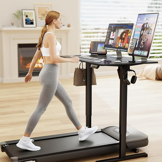 Furmax Electric Standing Desk, 40 x 24 Inches Sit Stand up Desk, Sit Stand Height Adjustable Home Office Desk with 4 Height Position Memory - with Splice Board (Black, 40)
