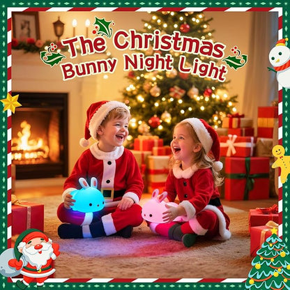 OneFire Night Light for Kids Christmas Gifts for Kids, 16 Colors Bunny Toys Cute Lamp, Soft Silicone Baby Night Light, 1200mAh Portable Dimmable Touch Lamps,Kawaii Room Decor,Christmas Gifts for Teens