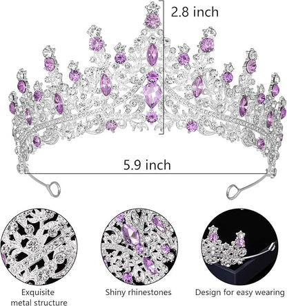 Tiaras and Crowns for Women Crystal Princess Tiaras Rhinestone Queen Crowns For Wedding Bridal Birthday Prom Pageant Party (Tiara 100)