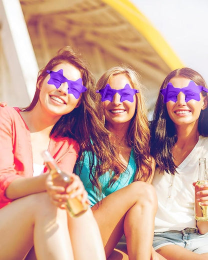 PLULON Star Sunglasses for Women Girls, Color Rimless Star Shaped Sunglasses Bulk for Adults Beach Birthday Swim Pool