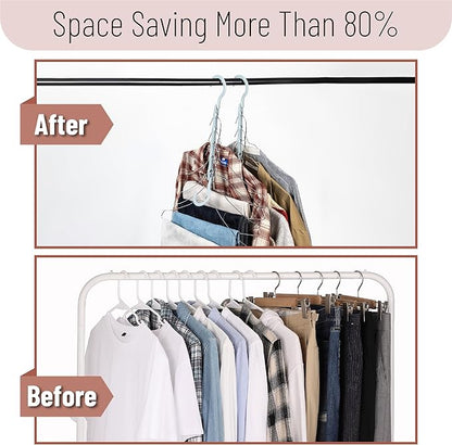 Mr. Pen- Space Saving Hangers for Clothes, 16 pcs, Pastel Colors, Plastic Multi Clothes Hangers Space Saving, 5 Slots, 360° Rotating Hooks